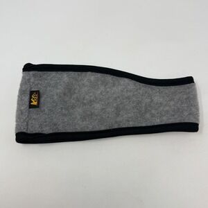 REI Fleece Ear Warmer Headband Grey Black S4766 One Size Made in USA Mens Womens
